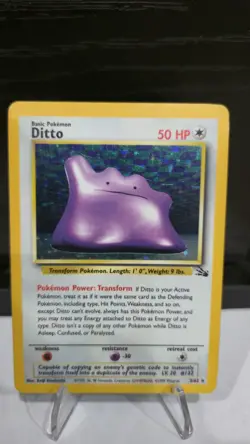 1999 WoTC POKEMON TCG FOSSIL DITTO HOLO RARE 3/62 - Near MINT - Image 1