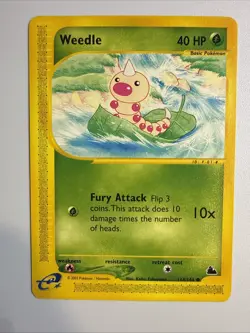 NM+ Clean ✨ Weedle 114/144 Skyridge Non Holo e reader Vintage Pokemon Card WOTC - Image 1