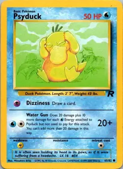 Psyduck 65/82 Common Team Rocket Pokemon Unlimited Moderately Played - Image 2