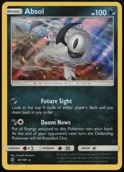 Absol 81/145 Holo Holo Rare Guardians Rising Pokemon Holo NM/LP - Image 1