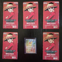 Carrying On His Will - One Piece - Sleeved Packs (Lot Of 5) Plus Free Promo Card - Image 1