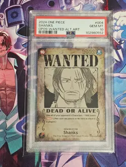 Shanks Wanted Poster OP09-004 Emperors in the New World Foil English PSA 10 - Image 1