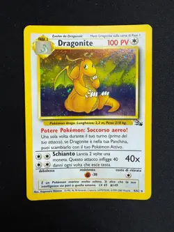 Pokemon Dragonite 4/62 Fossil Rara Holo Unlimited Wizards ITA Carte Vintage - Image 1