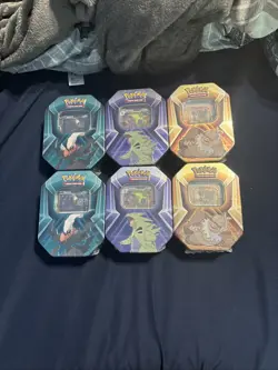 Pokemon TCG - Triple Whammy Collector Sealed Tins x6 (Complete Set) - Image 1