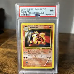 READ DESCRIPTION 2000 ARCANINE #6 POKEMON LEAGUE PROMO BLACK STAR PSA 9 MINT - Image 1