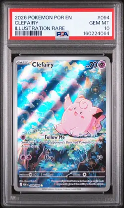 2026 POKEMON POR EN-PERFECT ORDER ILLUSTRATION RARE #094 CLEFAIRY PSA 10 - Image 1