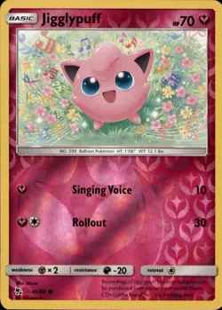 Jigglypuff 41/68 Common Hidden Fates Pokemon Reverse Holo Near Mint - Image 1