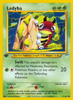 Ledyba 71 105 C Neo Destiny Pokemon MP - Image 4