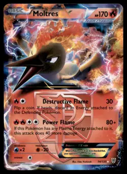 Moltres EX 14 HOLO 135 EX Rare Plasma Storm Pokemon MP - Image 1