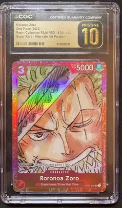 2023 One Piece - Roronoa Zoro (ST01-013) - Film Red Set Alt Art CGC Pristine 10 - Image 1