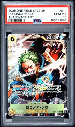 2025 ONE PIECE JAPANESE STARTER DECK ST29-EGGHEAD #014 RORONOA ZORO PSA 10 - Image 1
