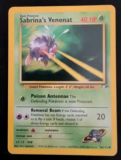 Pokemon TCG Gym Heroes Sabrina's Venonat 96/132 Unlimited Common MP - Image 1