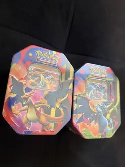 Pokemon TCG Mega Charizard X & Y EX Tins Factory Sealed - Image 1