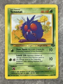 Venonat 63/64 Pokemon TCG Jungle Vintage 1999 WOTC Regular (Light Play) 2 - Image 1