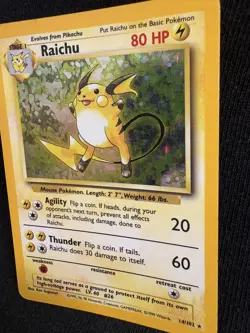 Raichu 14/102 Base Set Holo pokemon card tcg 1999-2000 - Image 2