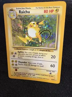 Raichu 14/102 Base Set Holo pokemon card tcg 1999-2000 - Image 3