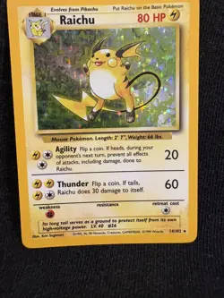 Raichu 14/102 Base Set Holo pokemon card tcg 1999-2000 - Image 4