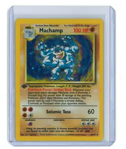 Machamp Holo 1st Edition Pokemon Base Set #8 1999 LP - Image 1