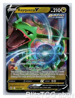 Rayquaza V CRZ 100/159 Crown Zenith Pokemon Holo V Rare NM/M - Image 1
