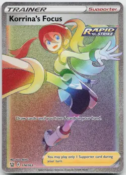 Korrina's Focus 174/163 Rainbow Rare Battle Styles Pokemon Holo Near Mint - Image 1