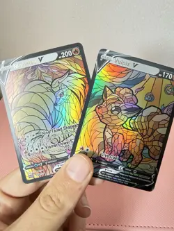 Vulpix Ninetales Stained Glass Pokemon Card DISPLAY ART CARD - Image 1