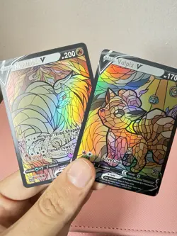 Vulpix Ninetales Stained Glass Pokemon Card DISPLAY ART CARD - Image 2