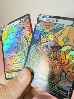 Vulpix Ninetales Stained Glass Pokemon Card DISPLAY ART CARD - Image 3