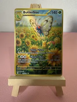Butterfree Pikachu Bellossom Sunflora Pokemon Card DISPLAY ART - Image 1