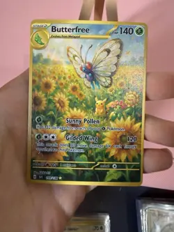Butterfree Pikachu Bellossom Sunflora Pokemon Card DISPLAY ART - Image 2