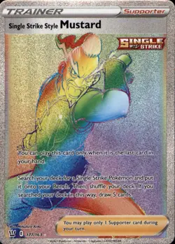 Single Strike Style Mustard 177/163 Rainbow Rare Battle Styles Pokemon Holo NM - Image 1