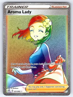 Aroma Lady 221/203 Rainbow Rare Evolving Skies Pokemon Holo Near Mint - Image 1
