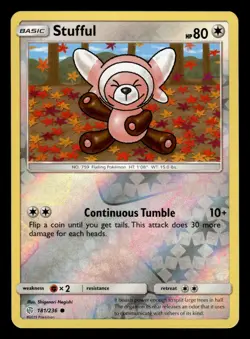 Stufful 181/236 Reverse Holo S&M Cosmic Eclipse Pokemon Card - Image 1