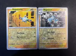 MAGNETON & Magnemite 081, 082/165 151 POKEMON (REVERSE HOLO, NM) ENGLISH - Image 1