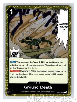Ground Death OP14 OP14-096 The Azure Sea's Seven One Piece Rare Foil NM/M - Image 1
