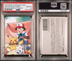 PSA 10 GEM MINT Ash Pikachu Togepi JR Rally Orange East Booklet Pokemon TCG 1999 - Image 3