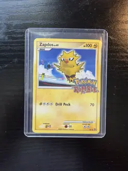 2009 Pokemon TEAM RUMBLE Promo ZAPDOS 8 /16 Reverse Holo Foil Stamp Rare - Image 4