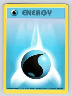 Pokemon TCG Water Energy Base Set 102/102 Regular Shadowless Common - Image 1