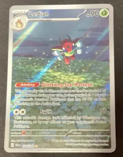 Ledian Stellar Crown Pokemon TCG Full Art Holo Card 144/142 Illustration Rare - Image 1