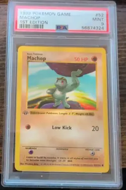 Machop 052/102 Base Set (Shadowless) Regular PSA 9 First Edition - Image 1