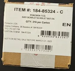 Pokemon Scarlet & Violet SV01 Booster Case New Factory Sealed 6x Booster Boxes - Image 1