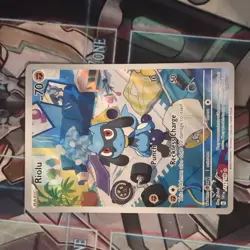 Pokemon Riolu TCG Scarlet & Violet Base Set Holo Illustration Rare Card 215/198 - Image 1
