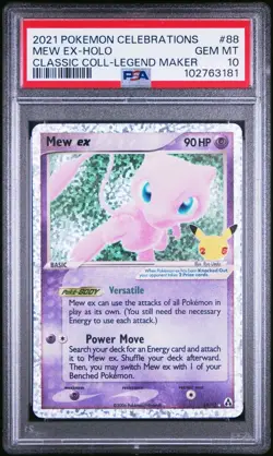 PSA 10 GEM MINT Mew ex 88/92 Celebrations Classic Collection Holo Rare Pokemon - Image 1