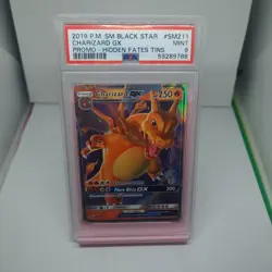 PSA 9 Hidden Fates Tins Promo Charizard GX SM211 Pokemon TCG 2019 Mint Graded - Image 1