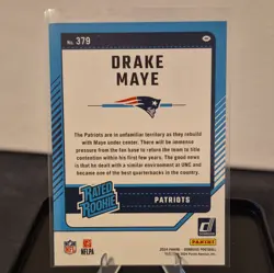 Panini Donruss 2024 Rated Rookie Drake Maye #379 New England Patriots - Image 3
