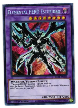 Yugioh Elemental HERO Escuridao BLAR-EN056 Secret Rare 1st Ed VLP - Image 1