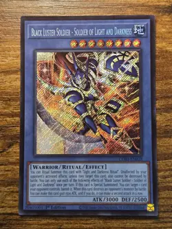 Black Luster Soldier of Light and Darkness CORI-EN028 Secret Rare Yugioh + BONUS - Image 2