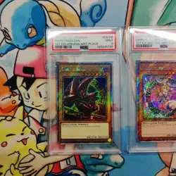 Yugioh Slifer The Sky Dragon, Dark Magician, Dark Magician Girl Plat. SR PSA 9s - Image 2