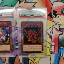 Yugioh Slifer The Sky Dragon, Dark Magician, Dark Magician Girl Plat. SR PSA 9s - Image 4