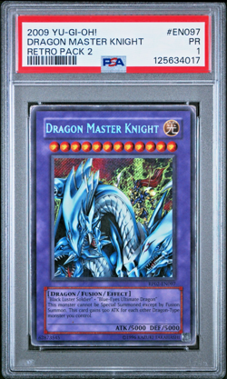 PSA 1 PR 2009 YUGIOH Dragon Master Knight Retro Pack 2 RP02-EN097 Secret Rare - Image 1