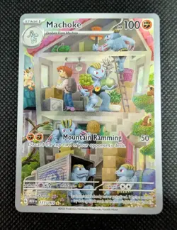 Pokemon TCG Machoke Scarlet & Violet Holo Illustration Card 151 177/165 Rare NM - Image 1